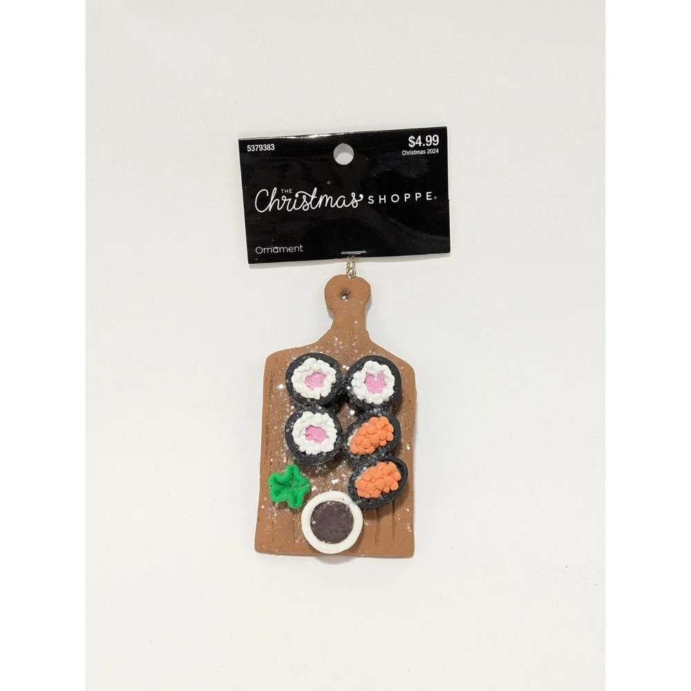 Christmas Shoppe Resin Sushi Board Christmas Tree Ornament Sushi Ornament New